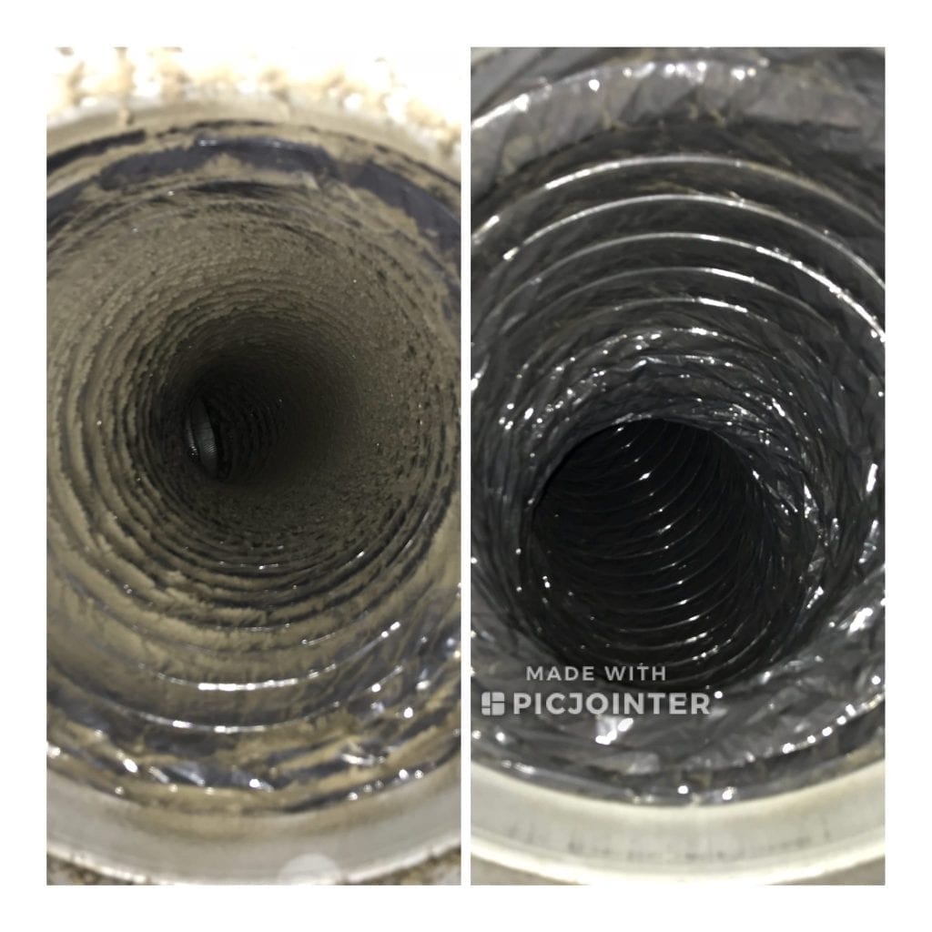 before and after duct cleaning